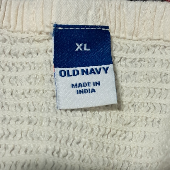Mamma Mia! Old Navy Embroidered White and Blue Women's Top - Picture 3 of 3